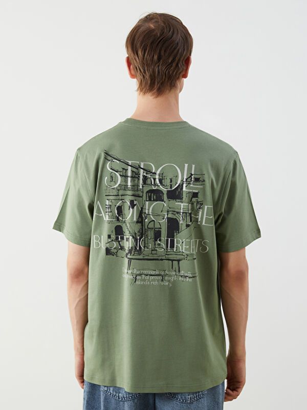 Moudda LC Waikiki - T-shirt imprimé en jersey manches courtes Homme Vert - Tunisie 4