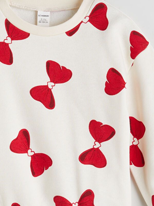 Moudda LC Waikiki - Sweatshirt en jersey Fille Crème imprimée - Tunisie 3