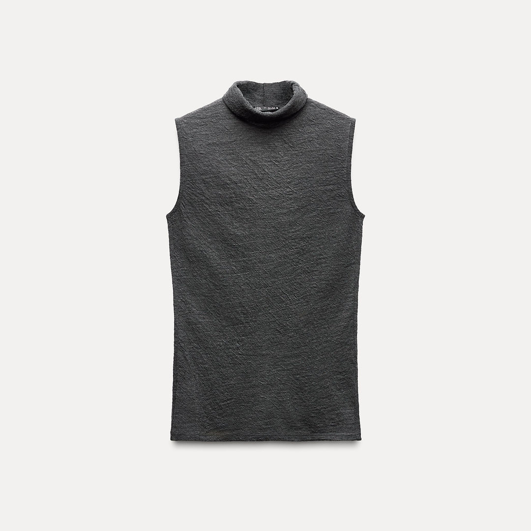 Moudda ZARA - T-shirt col cheminée en laine, coupe moderne - Tunisie 1
