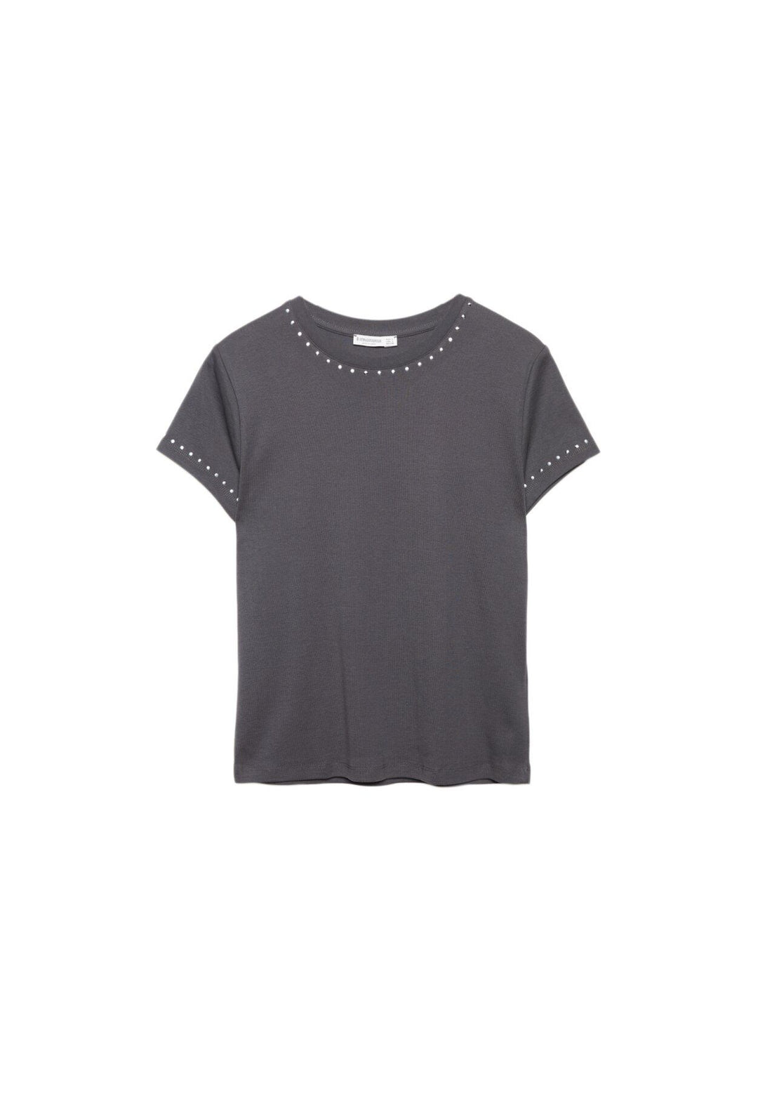 Moudda STRADIVARIUS - T-Shirt Regular M/C Col Rond Fitted avec Détail Clous - Tunisie 1