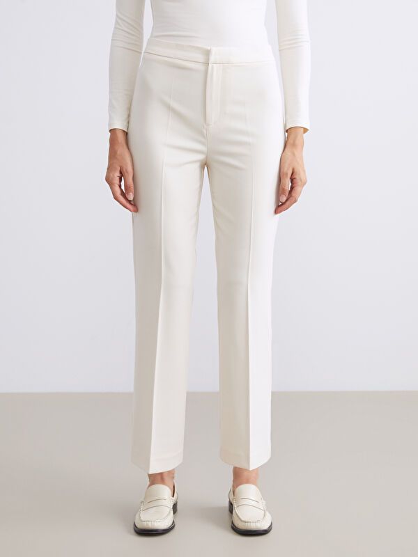 Moudda LC Waikiki - Pantalon tissé moyen Femme Jaune pâle - Tunisie 2