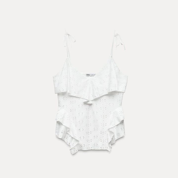 Moudda ZARA - Top à Bretelles Broderie Anglaise - Tunisie 2
