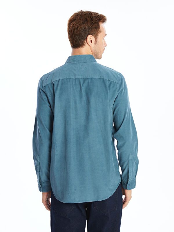 Moudda LC Waikiki - Chemise tissée manches longues Homme Bleu cobalt - Tunisie 4