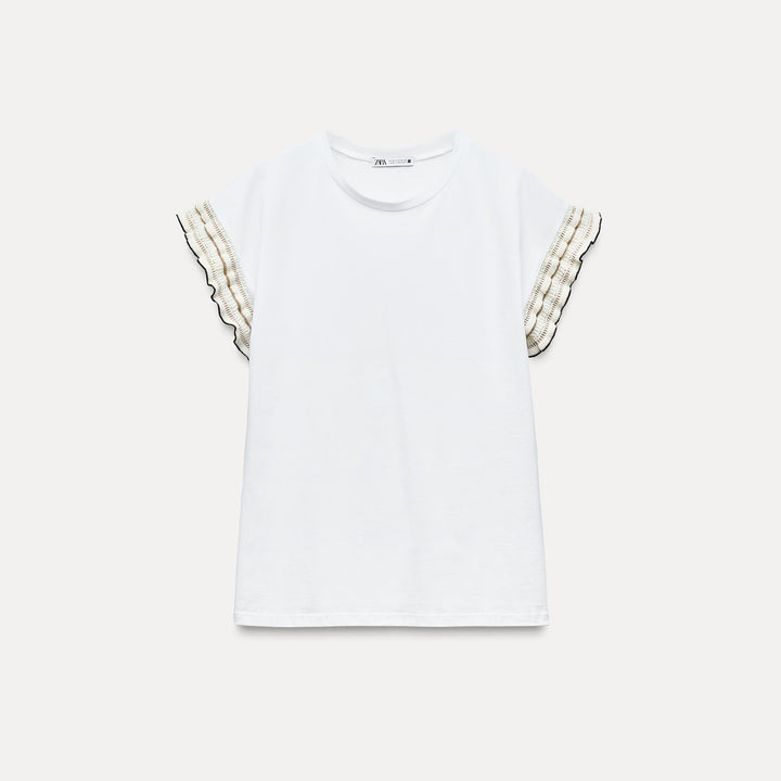 Moudda ZARA - T-shirt à Volants Lurex - Tunisie 1