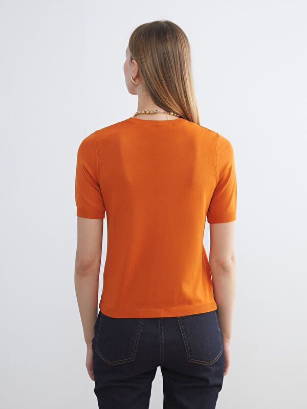 Moudda LC Waikiki - Pull tricot manches courtes Femme Orange - Tunisie 3
