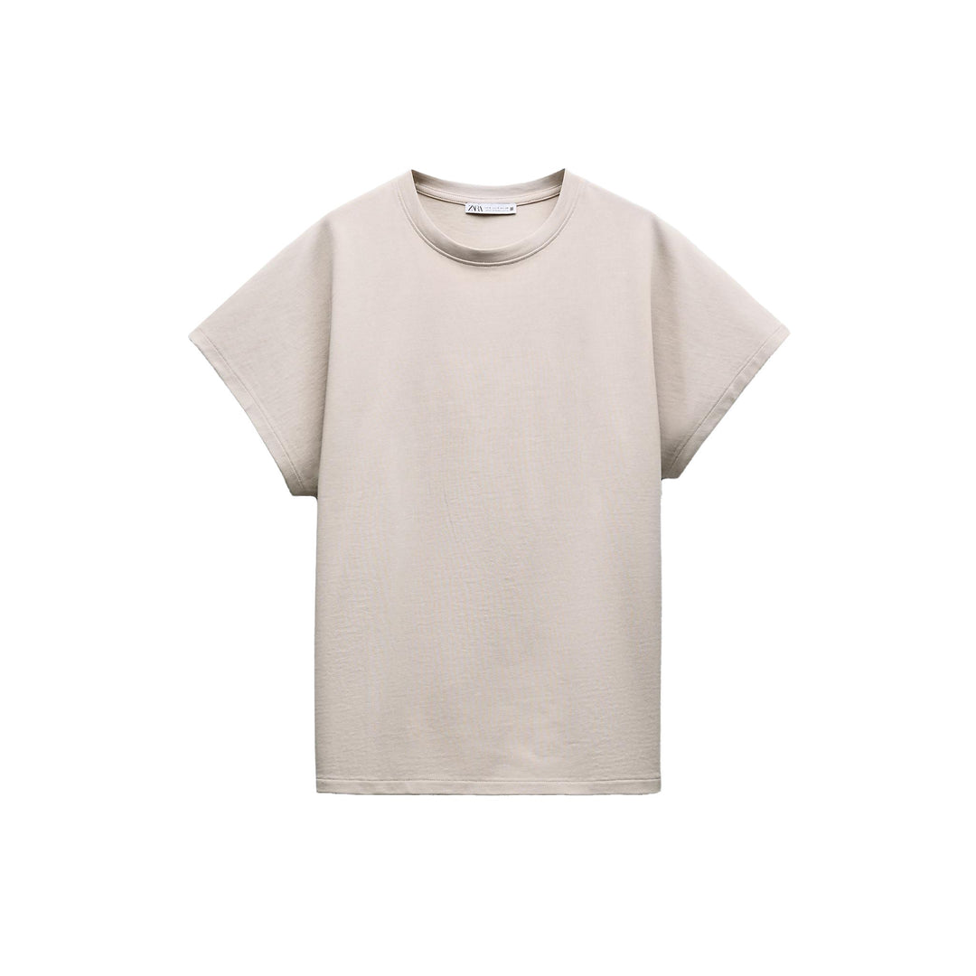 Moudda ZARA - T-shirt haut de gamme, col rond, tombant, en lin - Tunisie 1