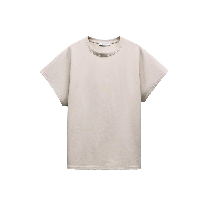 Moudda ZARA - T-shirt haut de gamme, col rond, tombant, en lin - Tunisie 1