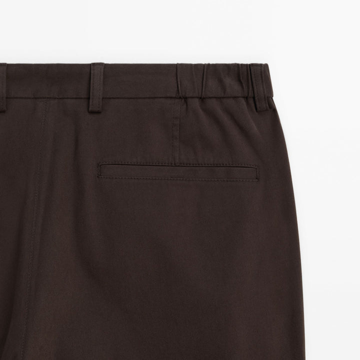 Moudda Massimo Dutti - Pantalon sergé brossé détail taille coupe fuselée - Tunisie 6