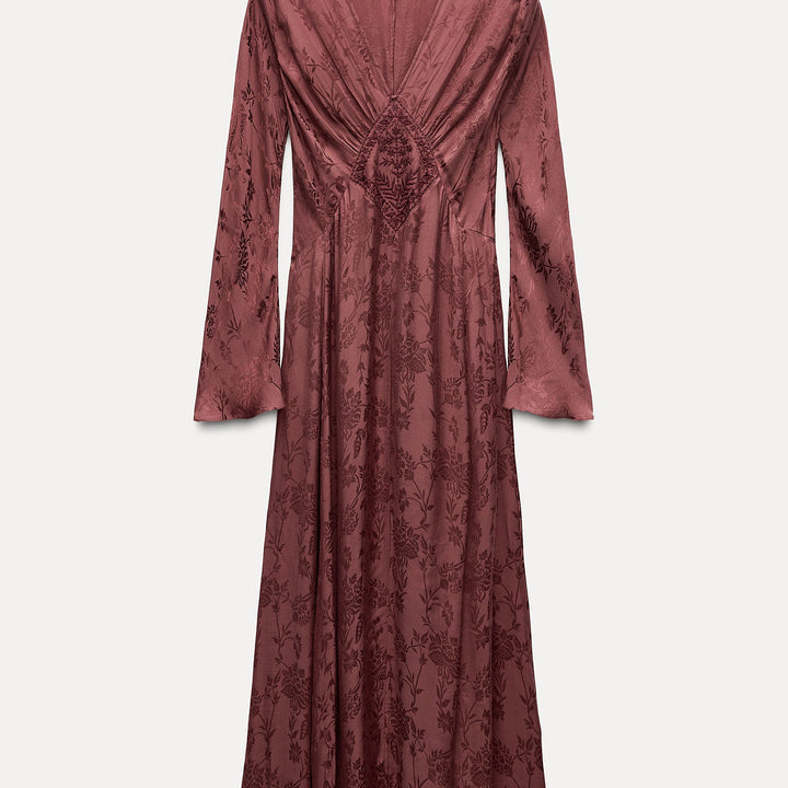 Moudda ZARA - Robe jacquard manches longues encolure en V - Tunisie 2