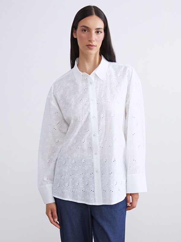 Moudda LC Waikiki - Tunique tissée manches longues Femme Ecru - Tunisie 1