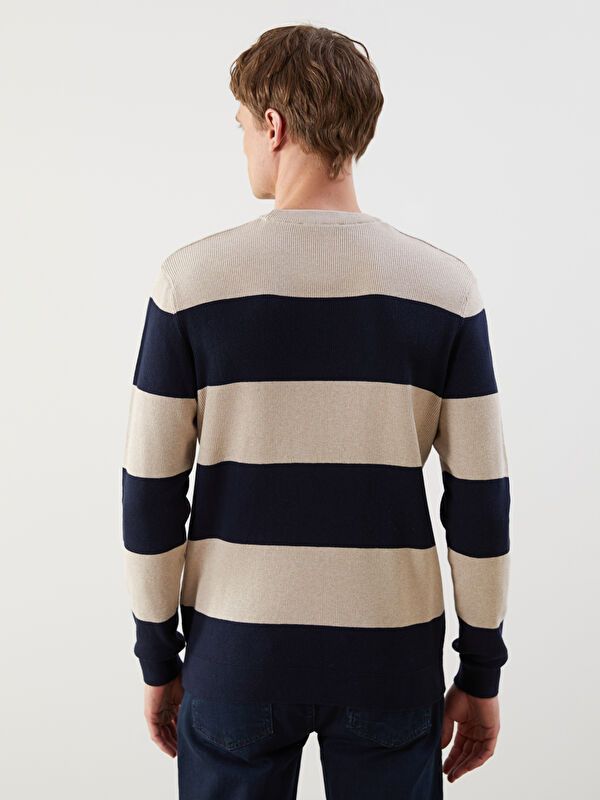 Moudda LC Waikiki - Pull rayé en tricot Homme Marine - Tunisie 4