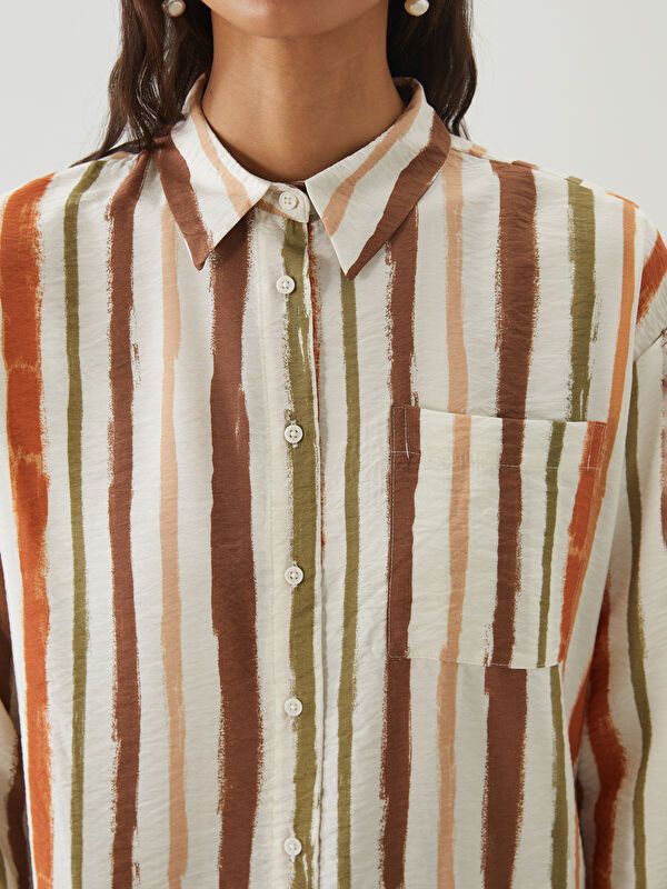 Moudda LC Waikiki - Tunique tissée manches longues Femme Imprimé écru - Tunisie 3