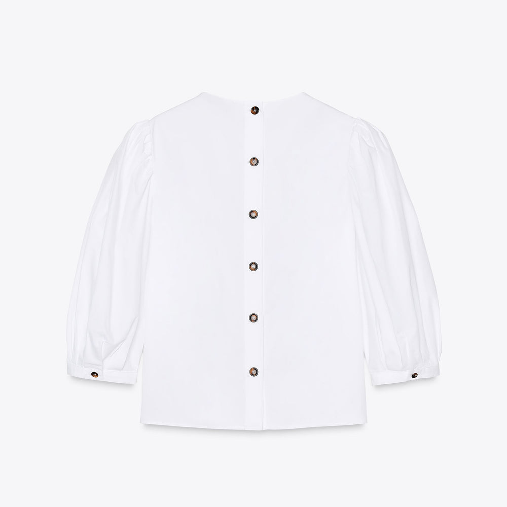 Moudda ZARA - Chemise Popeline - Pinces & Manches Bouffantes - Tunisie 2