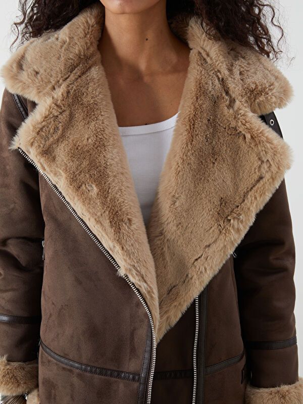 Moudda LC Waikiki - Manteau PU lourd Femme Brun - Tunisie 3