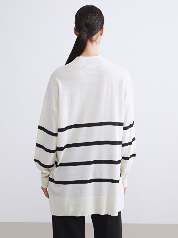 Moudda LC Waikiki - Tunique en tricot Femme Ecru rayé - Tunisie 4