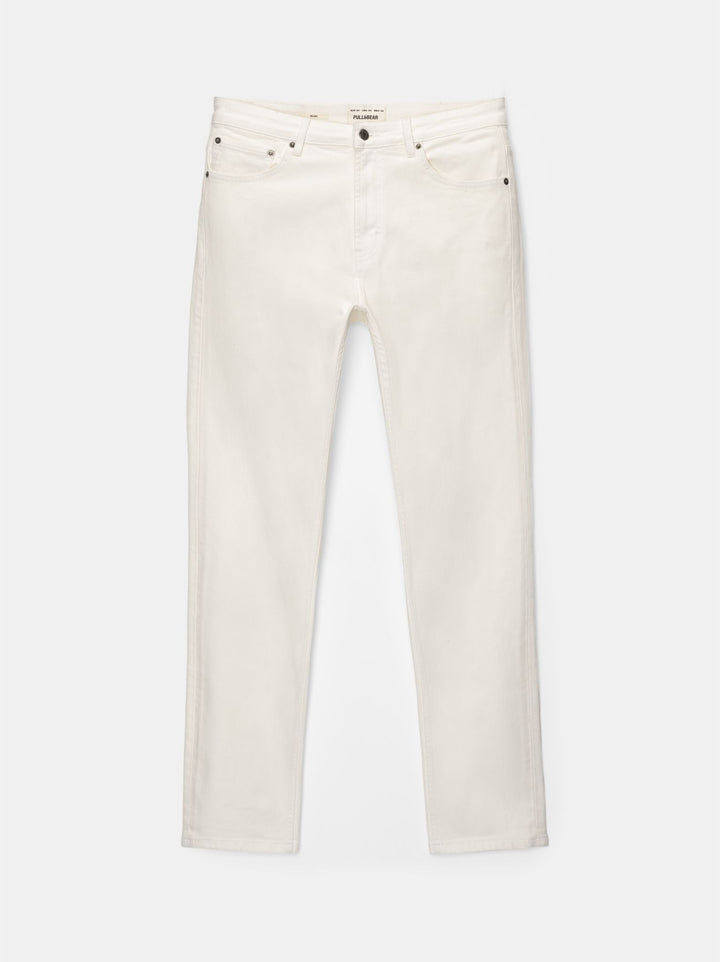 Moudda PULL & BEAR - Pantalon Denim Slim Confort Écru - Tunisie 2