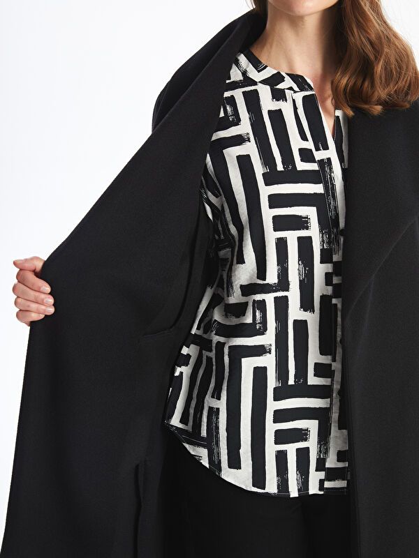 Moudda LC Waikiki - Manteau effet laine Femme Noir - Tunisie 4