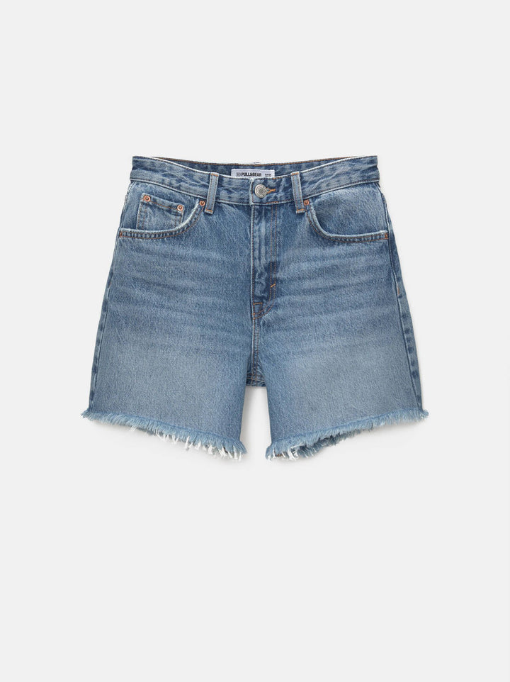 Moudda PULL & BEAR - Bermuda Denim Taille Haute Longue - Tunisie 5