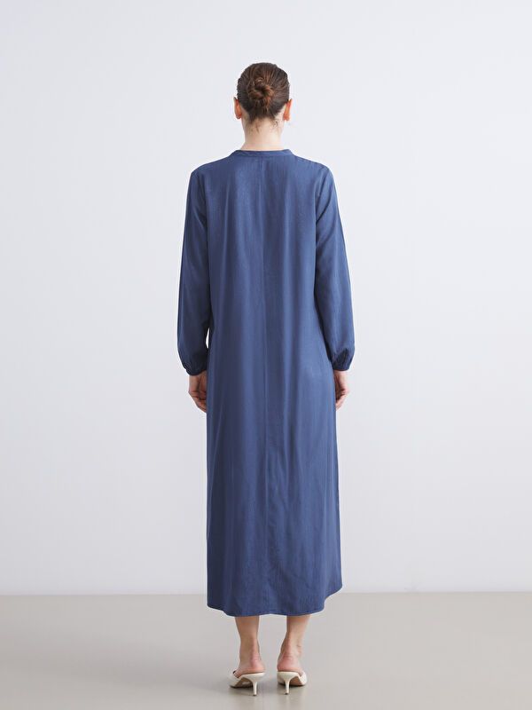 Moudda LC Waikiki - Robe tissée manches longues Femme Jacquard marine - Tunisie 4