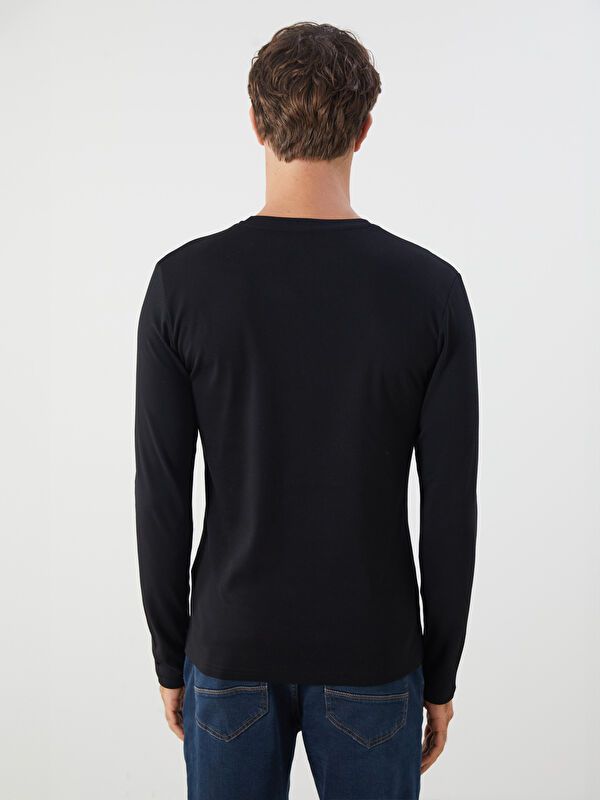 Moudda LC Waikiki - Sweatshirt jersey basique Homme Noir - Tunisie 4