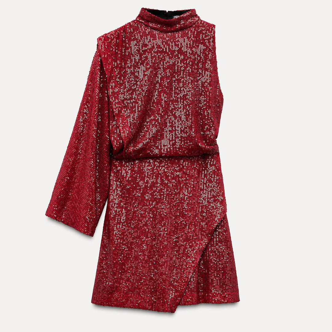 Moudda ZARA - Robe courte pailletée asymétrique dos nu - Tunisie 1