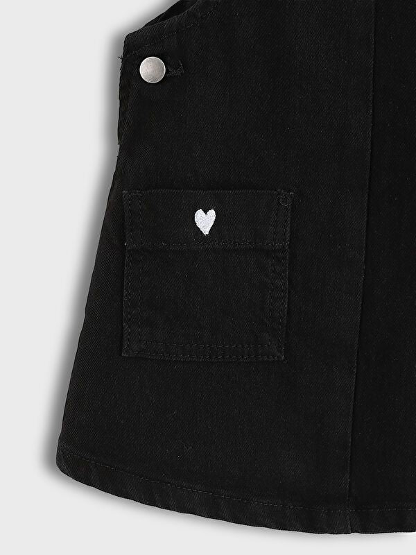 Moudda LC Waikiki - Robe tissée manches courtes denim Fille Rodéo noir - Tunisie 3