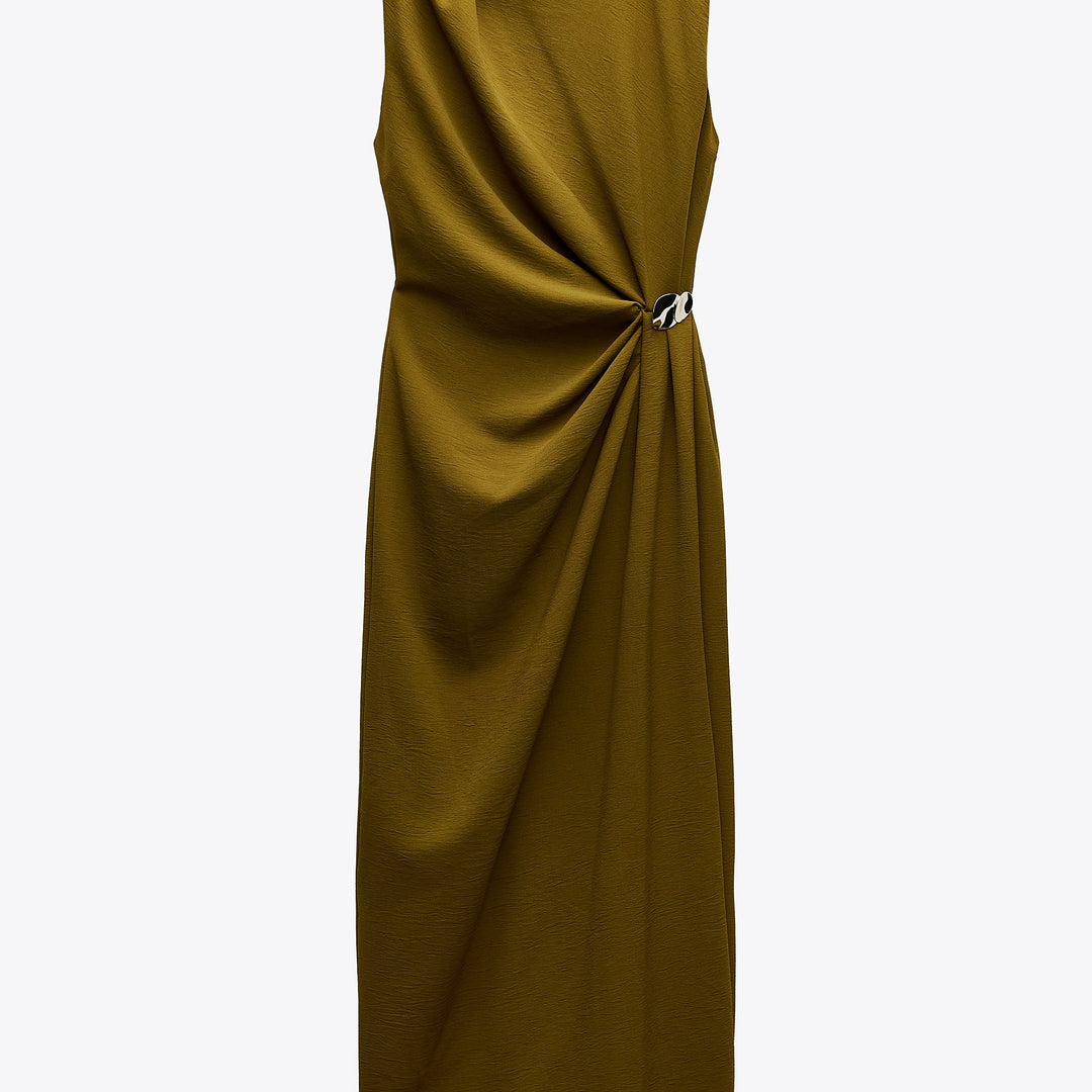 Moudda ZARA - Robe Midi Drapée - Détail Taille - Tunisie 1