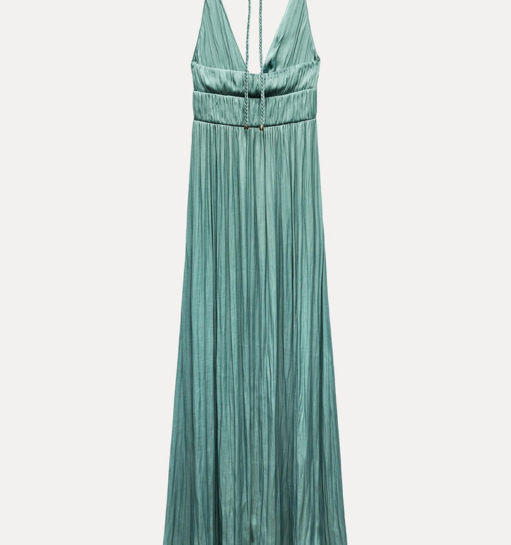 Moudda ZARA - Robe longue fluide en satin détail bretelle tressée - Tunisie 4