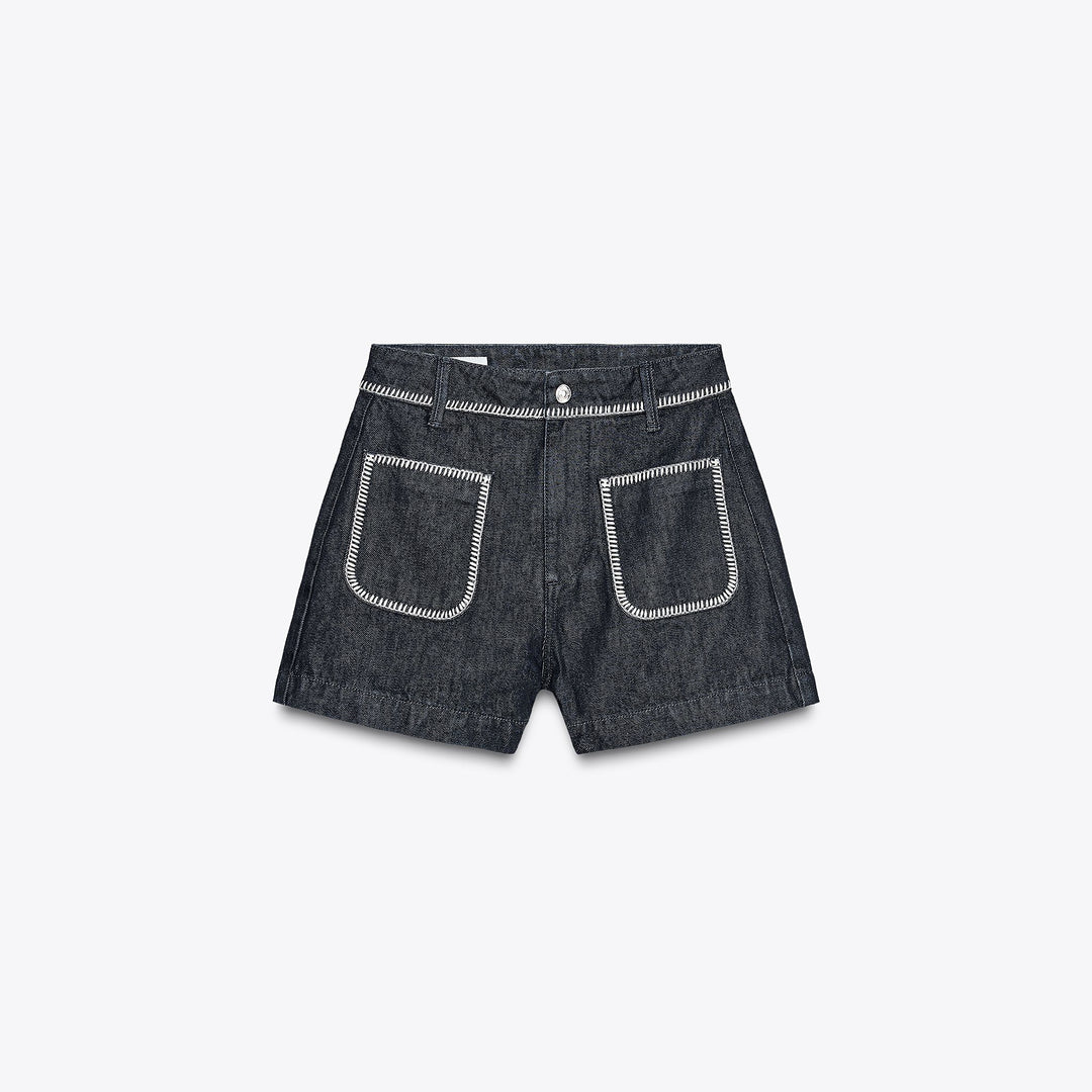 Moudda ZARA - Short Denim - Taille Haute & Point Manta - Tunisie 1