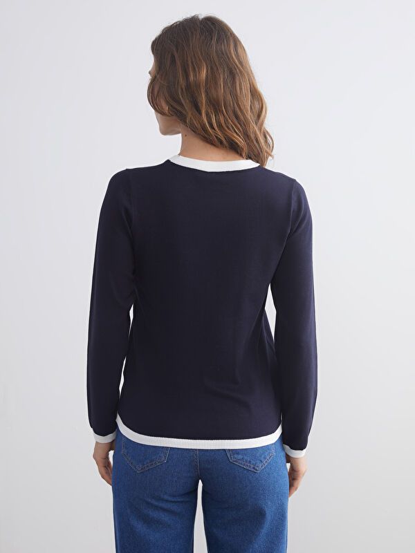 Moudda LC Waikiki - Pull tricot moyen Femme Mélange de la marine - Tunisie 5