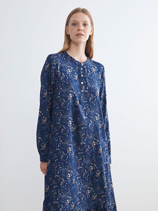 Moudda LC Waikiki - Robe tissée manches longues Femme Imprimé en blanc - Tunisie 2