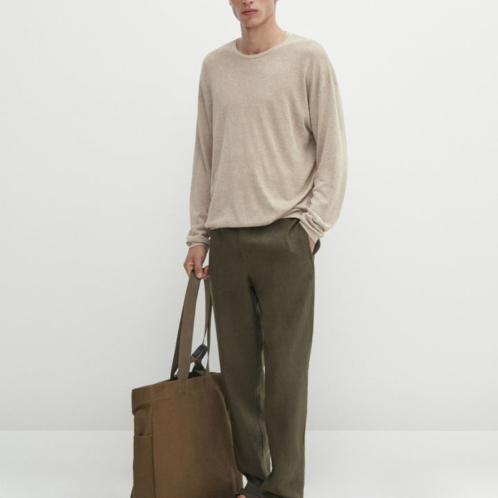 Moudda Massimo Dutti - Pantalon 100 % lin sophistiqué fuselé - Tunisie 7