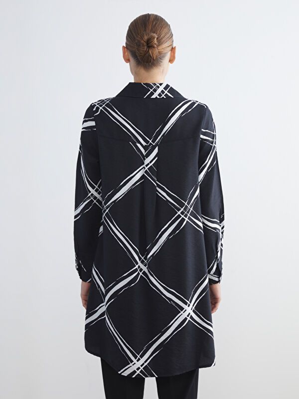 Moudda LC Waikiki - Tunique tissée imprimée manches longues Femme Imprimé en noir - Tunisie 4