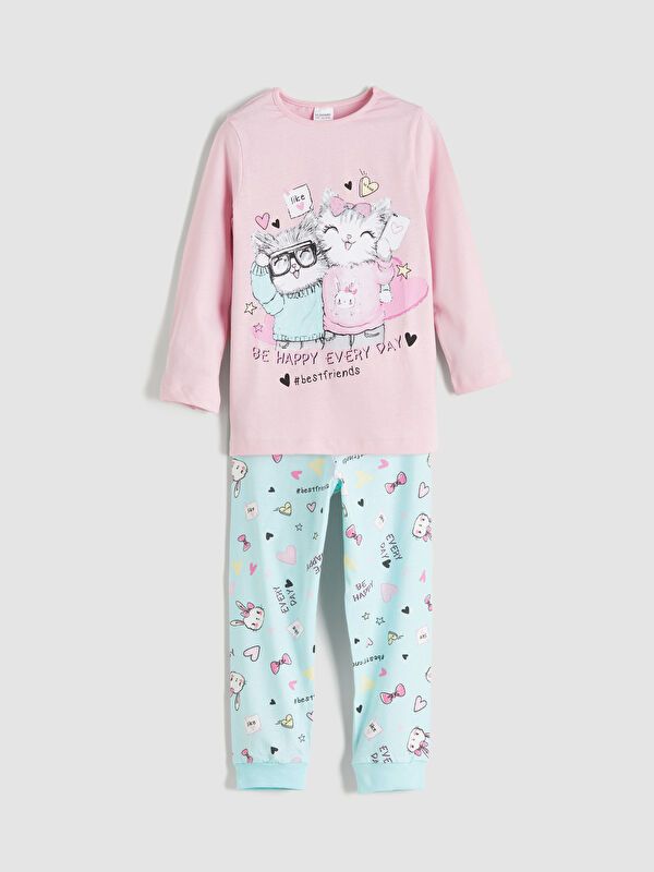 Moudda LC Waikiki - Pyjama en jersey manches longues moyen Fille Lilas rose - Tunisie 1