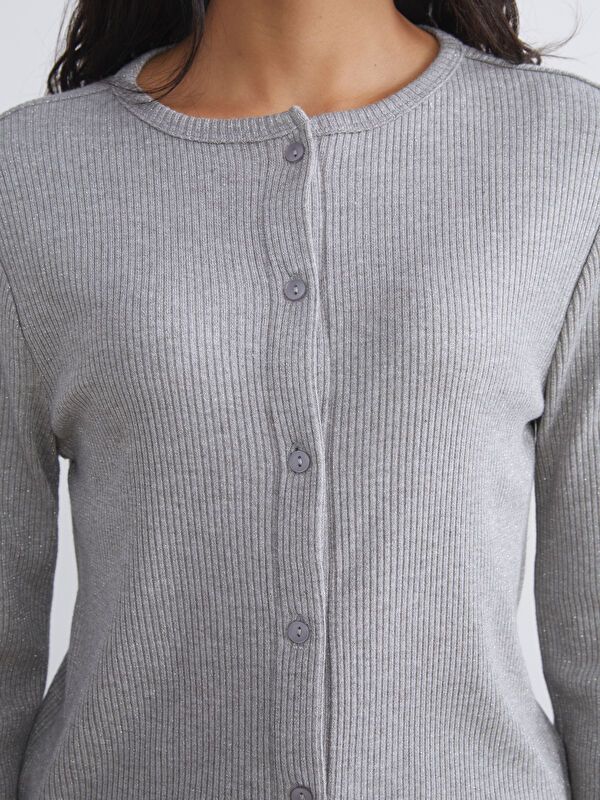 Moudda LC Waikiki - Cardigan en jersey Femme Mélange de gris - Tunisie 3