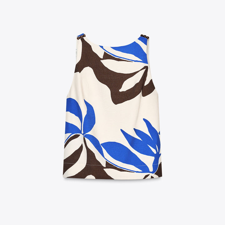 Moudda ZARA - Ensemble Top Imprimé Floral - Détail Applique Épaule - Tunisie 1