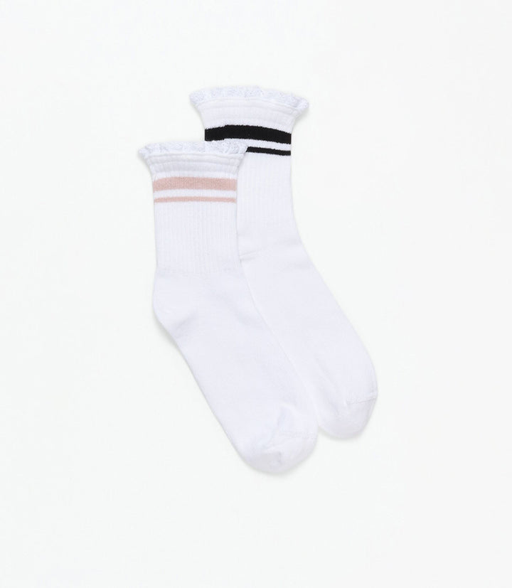 Moudda Lefties - Pack 2 Chaussettes Cheville - Fantaisie Dentelle Ruban - Tunisie 1