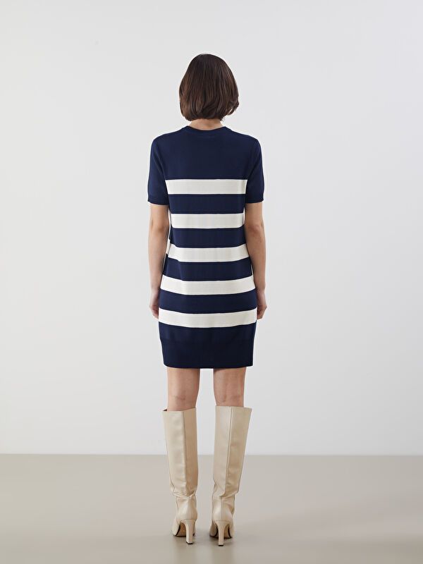 Moudda LC Waikiki - Robe tricot Femme Ecru rayé - Tunisie 4