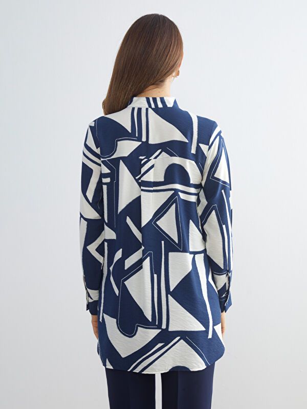 Moudda LC Waikiki - Tunique tissée imprimée manches longues Femme Imprimé marine - Tunisie 4