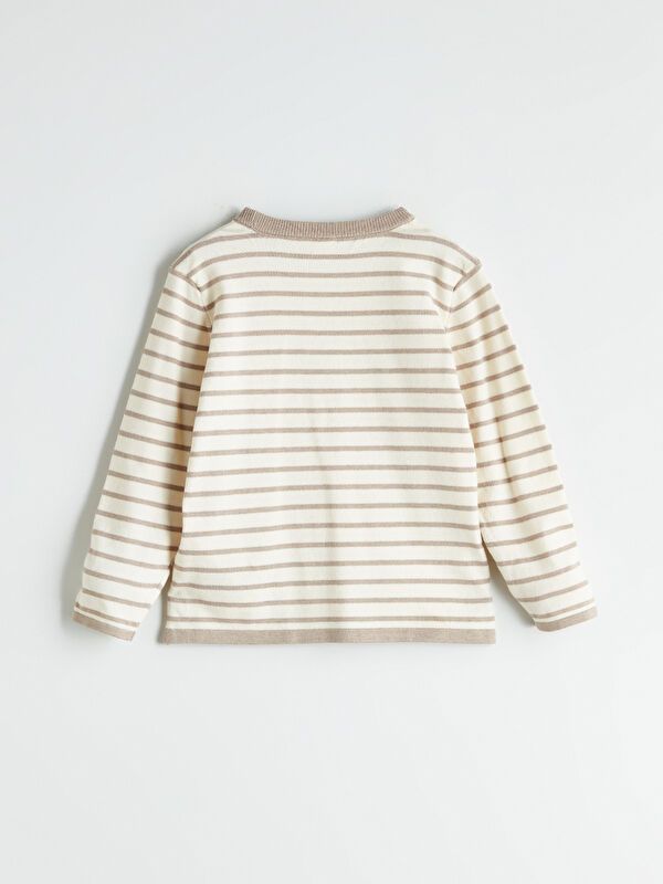 Moudda LC Waikiki - Pull en tricot Garçon Rayures beiges - Tunisie 3