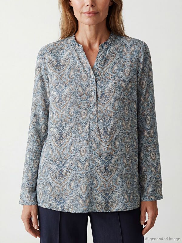 Moudda LC Waikiki - Chemisier (blouse) imprimé manches longues en tissu pour Femme - Tunisie 3