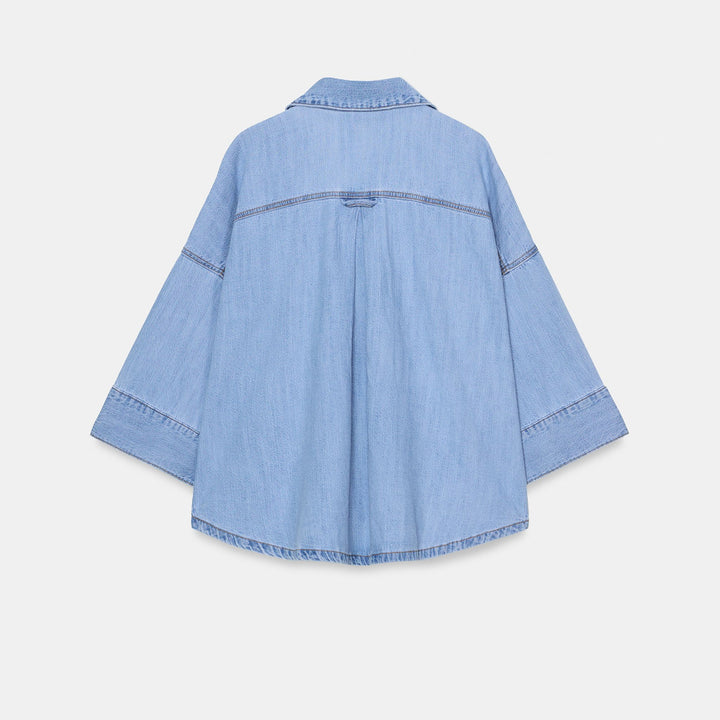 Moudda ZARA - Chemise Denim Cropped - Encolure Forcée - Tunisie 2
