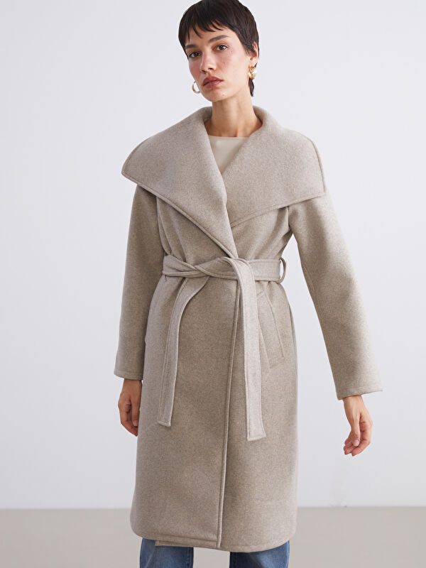 Moudda LC Waikiki - Manteau effet laine Femme Vison - Tunisie 1