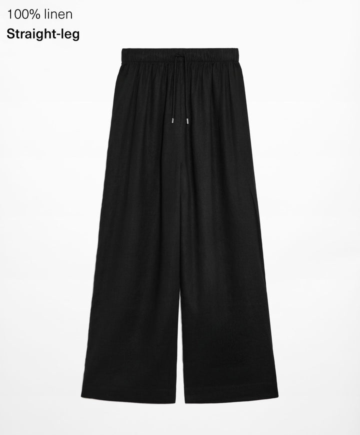 Moudda Oysho - Pantalon 100% Lin avec Ouvertures Latérales Taille Moyenne - Tunisie 3