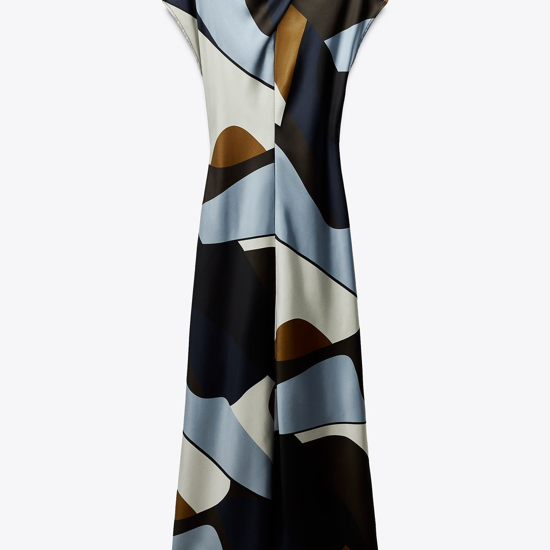 Moudda ZARA - Robe Midi Satin - Col Fantaisie & Imprimé Abstrait - Tunisie 1