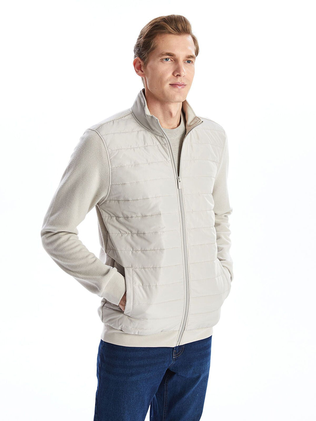 Moudda LC Waikiki - Cardigan jersey basique Homme Beige - Tunisie 1