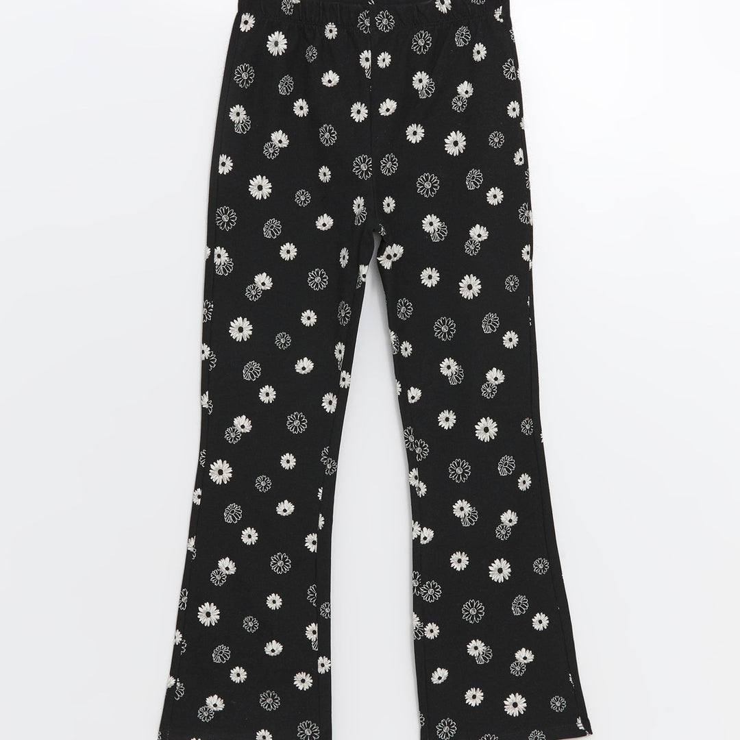 Moudda LC Waikiki - T-shirt en jersey stretch Fille Imprimé noir 2 - Tunisie 1