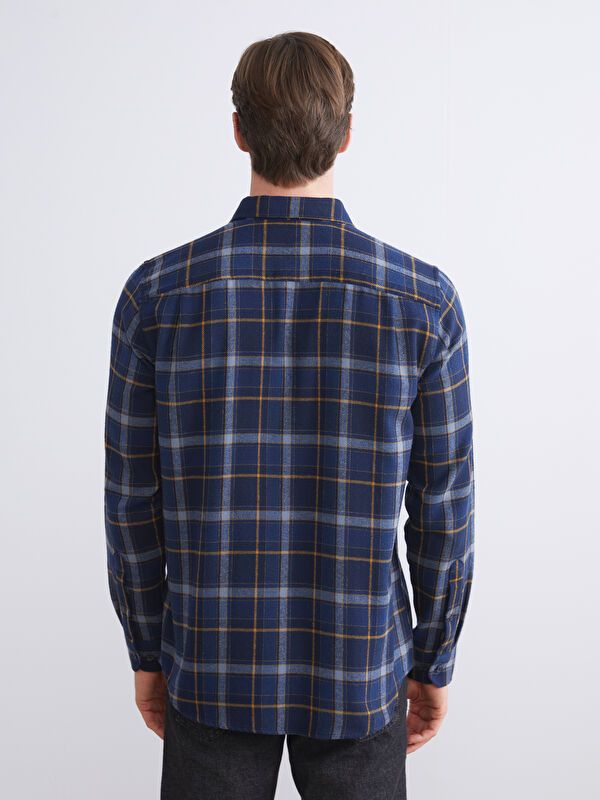 Moudda LC Waikiki - Chemise tissée à carreaux manches longues Homme Carreaux marine - Tunisie 4