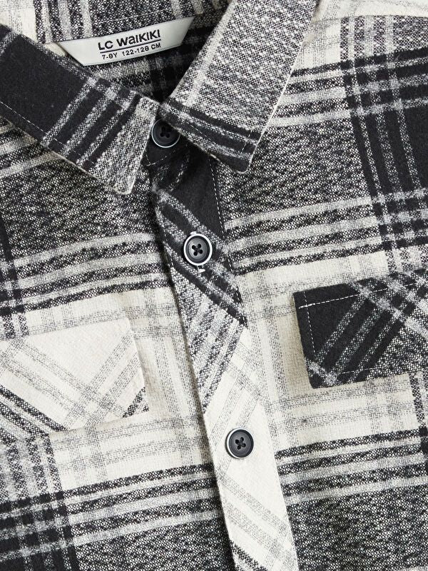 Moudda LC Waikiki - Chemise tissée manches longues Garçon À carreaux noirs - Tunisie 2