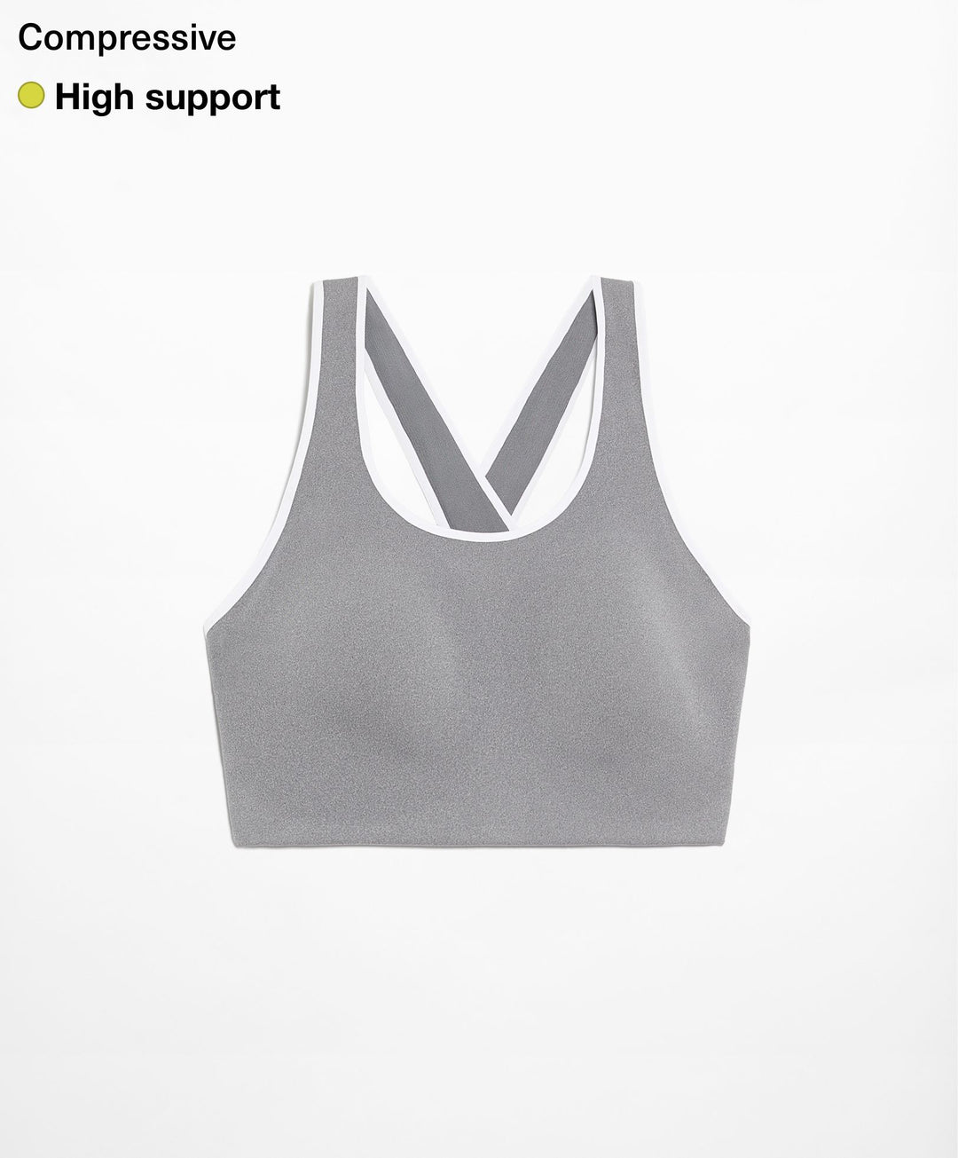 Moudda Oysho - Soutien-Gorge Compressif Dos Croisé avec Blocs Gris Moyen - Tunisie 1